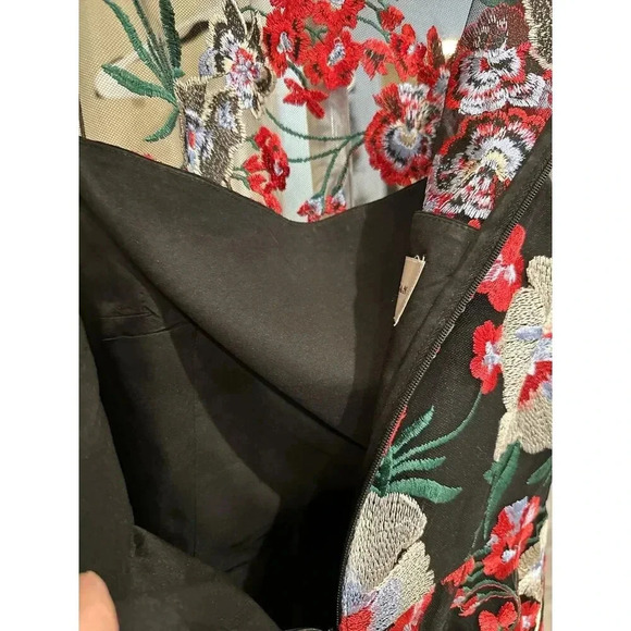 Donna Morgan Sheer Top Embroidered Floral Cocktail Dress Size 6, Pre-Owned - Picture 6 of 8